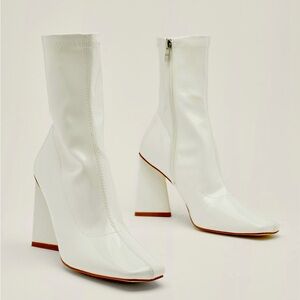 Nasty Gal White Mod Patent Boot